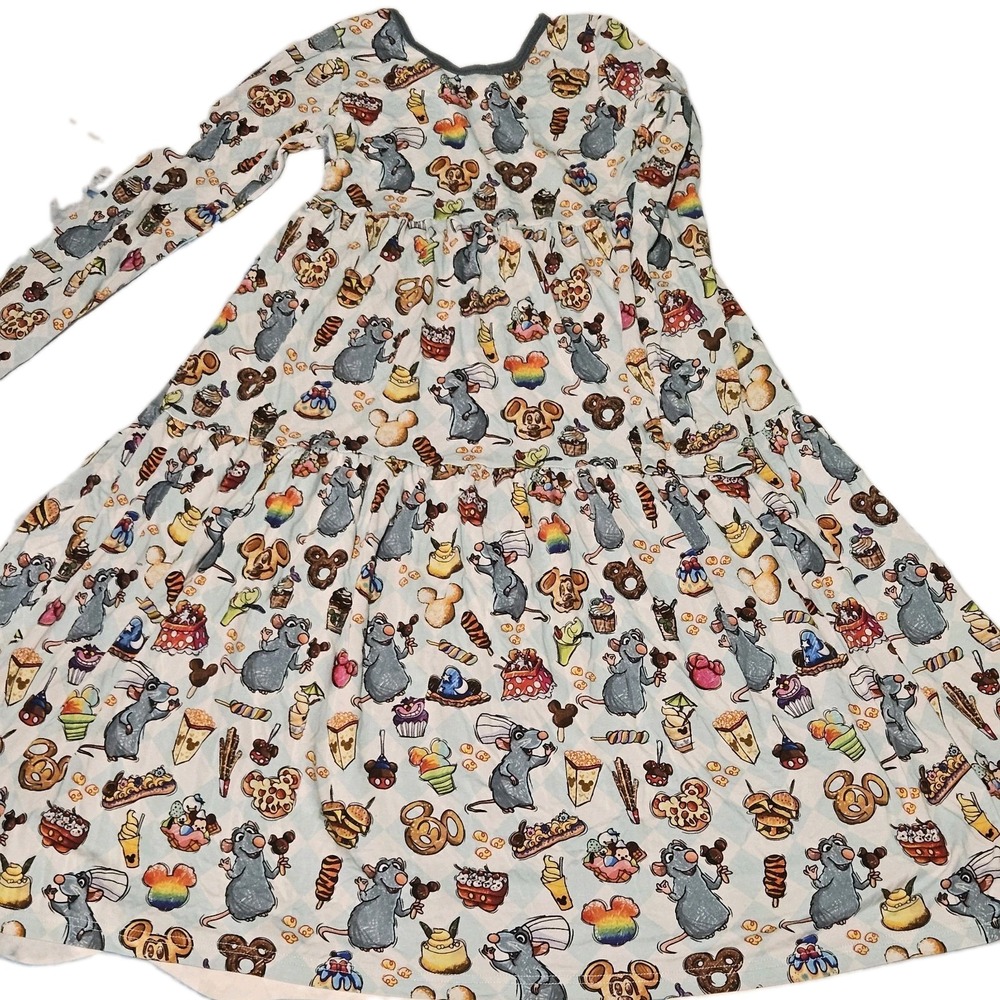 Showstoppers Rat Snacks Bamboo Twirl Dress Girls Size 10/12 Long Sleeve